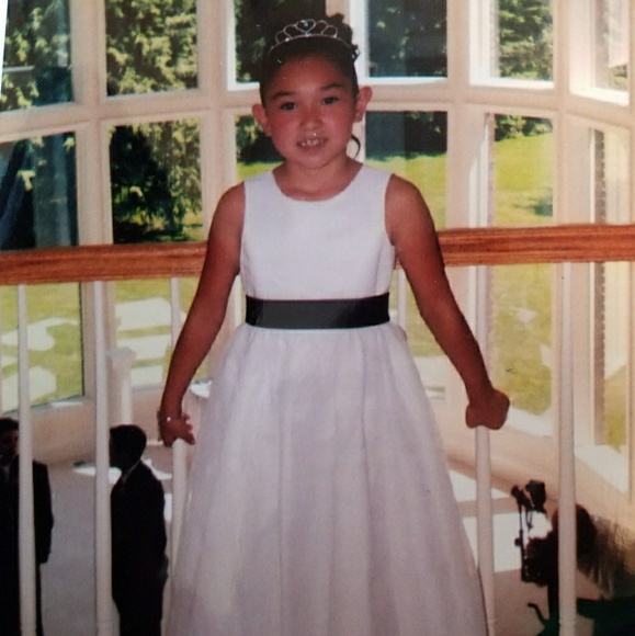 david's bridal white flower girl dress